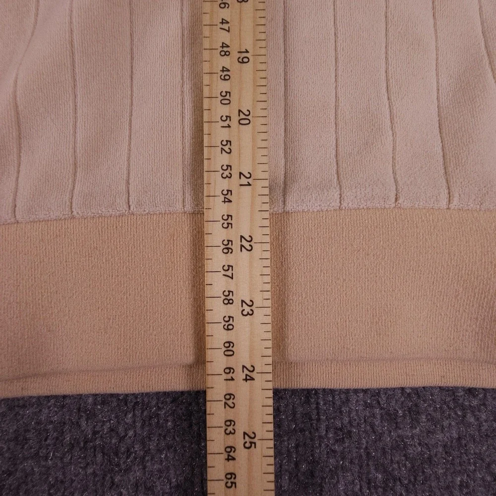 Supreme Sweatshirt Mens Medium‎ Beige Crewneck Ribbed Textured Pullover Script S